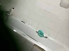 Spying On My Flatmate Bathing In A Bathtub In The Bathroom